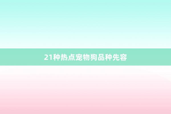 21种热点宠物狗品种先容